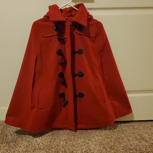 Krush Jackets & Blazers - Red Cloak Jacket w/ Detachable Hood
